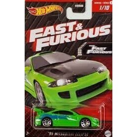 Hot Wheels Fast and Furious Modeliukas 1995 Mitsubishi Eclipse, green (yra Sandėlyje)