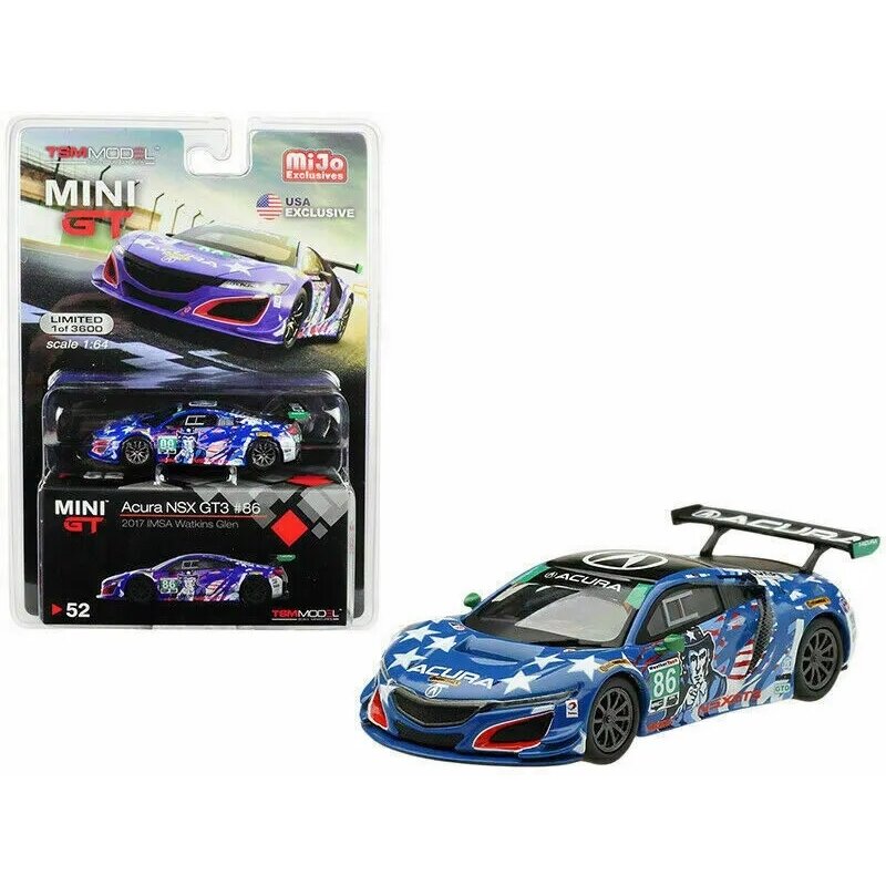 Mini GT Modeliukas 1/64 2017 Acura NSX GT3 #86 Uncle Sam, blue/white