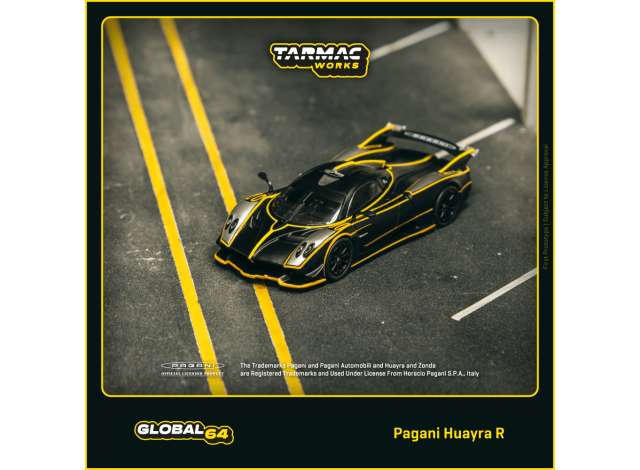 PRE-ORD3R Tarmac Modeliukas 1/64 Pagani Huayra R, matt black/silver