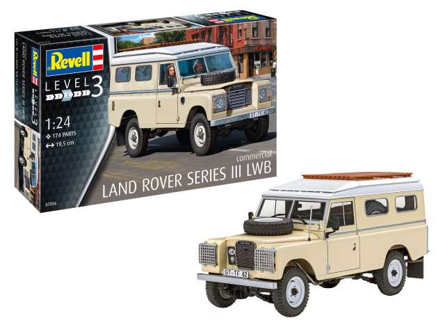 Revell - Germany Surenkamas modeliukas 1/24 Land Rover Series III LWB, Includes basic colors and brushes, Level 3, plastic modelkit