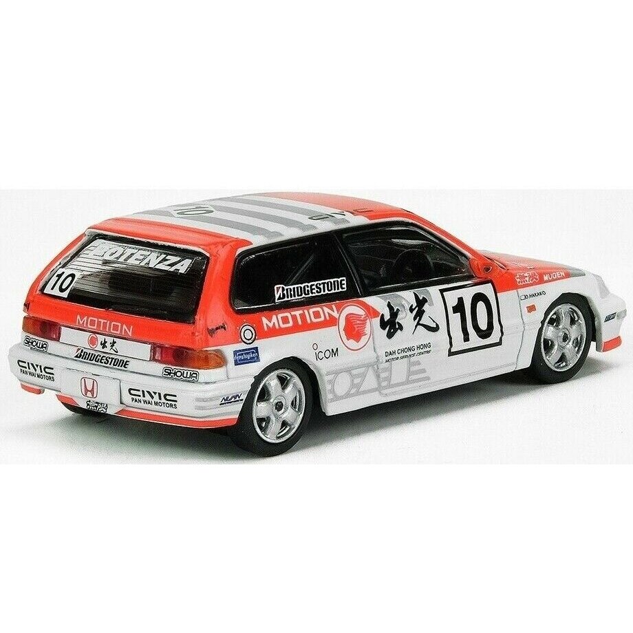 Inno64 Modeliukas 1990 Honda Civic EF9 GR.A #10 *Idemitsu* Macau Guia Race, white/red (yra Sandėlyje)