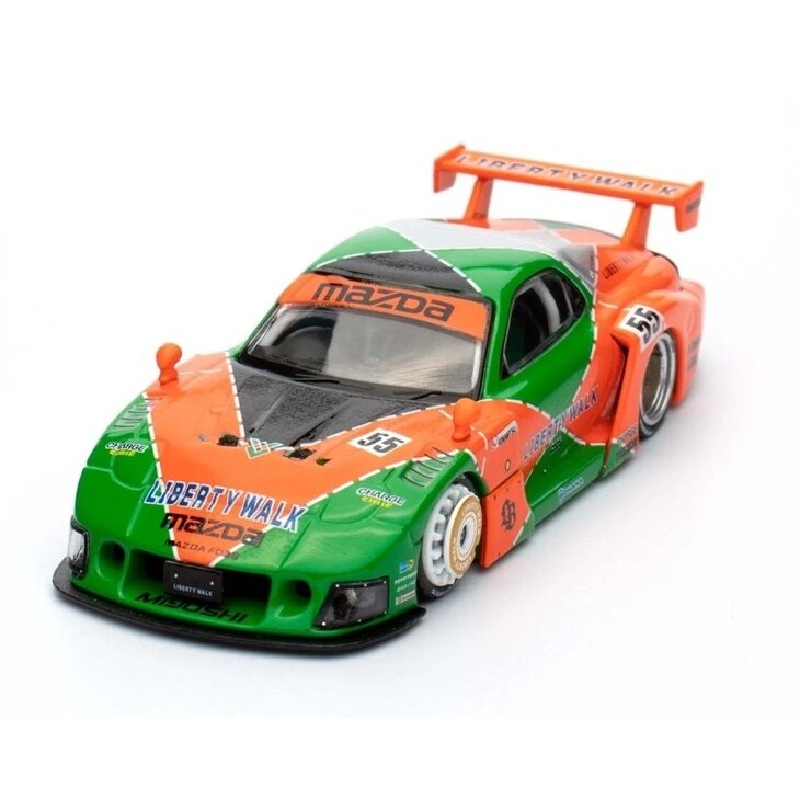 Inno64 Modeliukas LBWK Mazda RX7 (FD3S) LB Super Silhouette, green/orange (yra Sandėlyje)