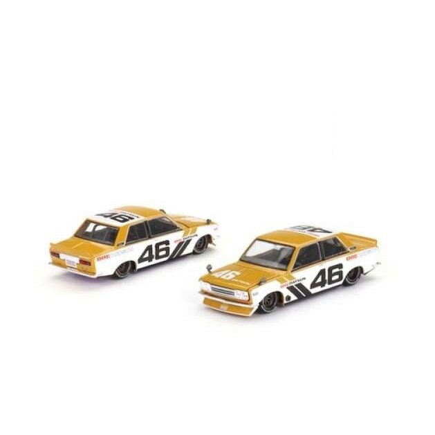 Mini GT Kaido House Modeliukas Kaido House Datsun 510 Pro Street BRE510 V3, yellow/white (yra Sandėlyje)
