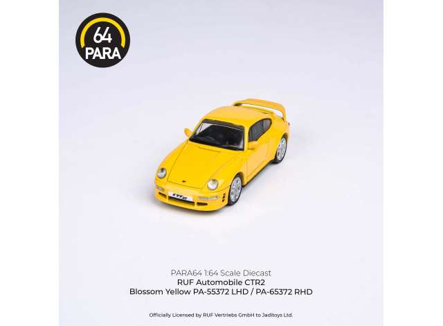 PRE-ORD3R Para64 Modeliukas Ruf CTR2 *Left Hand Drive*, blossom yellow (cars in a deluxe Acrylic window box)