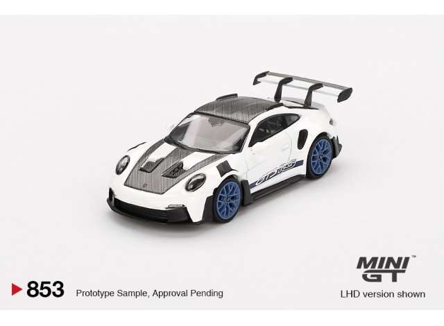 Mini GT Modeliukas 1/64 2024 Porsche 911 (992) GT3 RS Weissach package, white with indigo blue