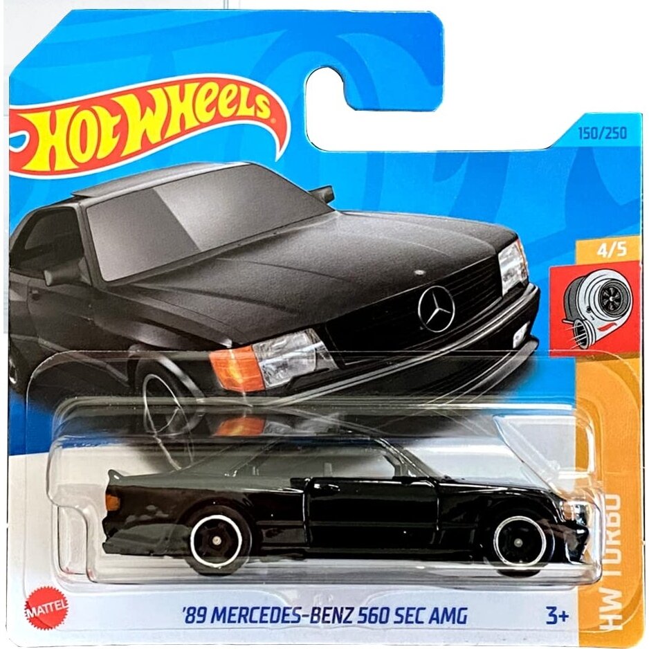 Hot Wheels Mainline Modeliukas 89 Mercedes Benz 560 Sec AMG black Short Card (yra Sandėlyje)
