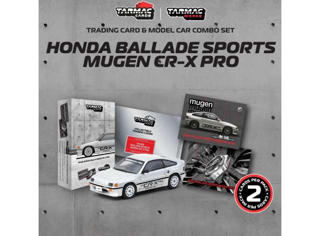 PRE-ORD3R Tarmac Modeliukas 1/64 Honda Ballade Sports MUGEN CR-X PRO, silver