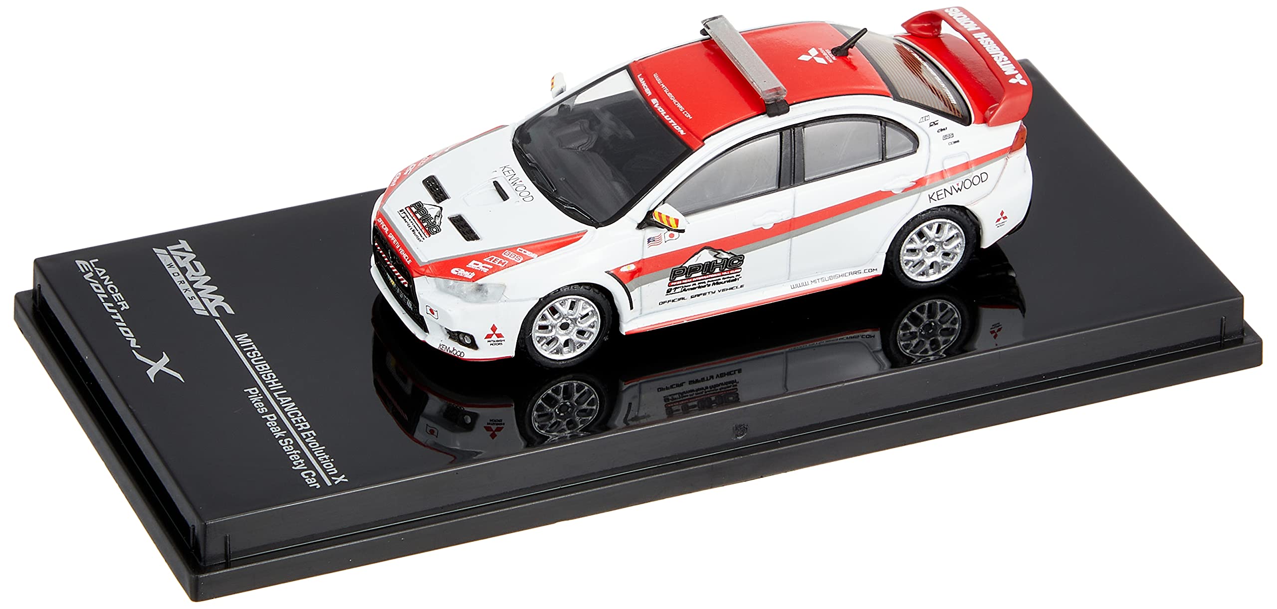 PRE-ORD3R Tarmac Modeliukas Mitsubishi Lancer Evo X Pikes Peak Safety Car, white/red