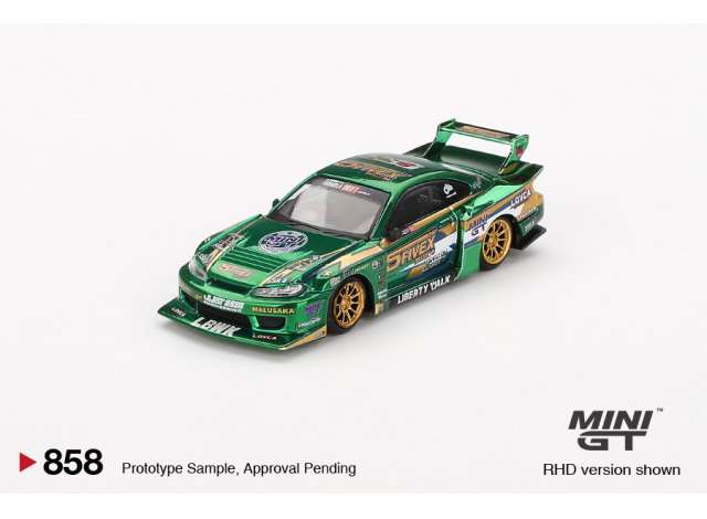 Mini GT Modeliukas 1/64 2024 Nissan Silvia S15 LB-Super Silhouette Fausto Racing, green