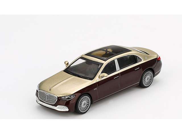 PRE-ORD3R Mini GT Modeliukas 1/64 2024 Mercedes-Maybach S680, gold/dark red