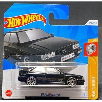 Hot Wheels Mainline Modeliukas 87 Audi Quattro Black