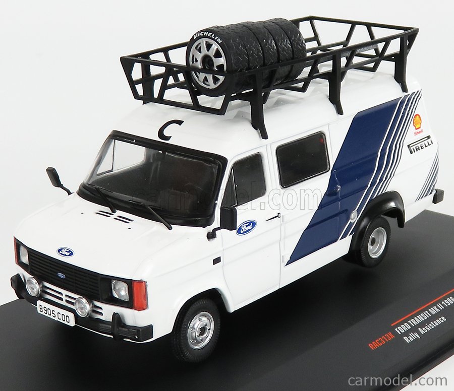 PRE-ORD3R IXO Models Modeliukas 1/43 1986 Ford Transit MkII Ford Motorsport Assistance, white/blue