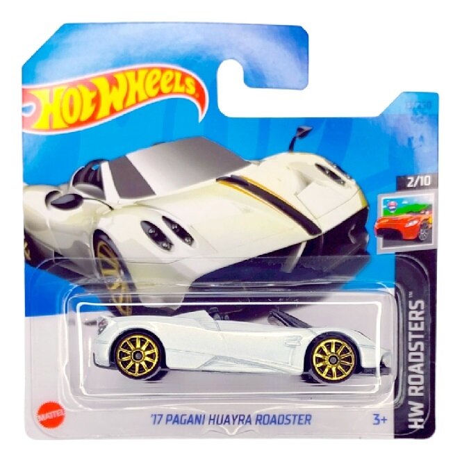 Hot Wheels Mainline Modeliukas 17 Pagani Huayra Roadster white short card (yra Sandėlyje)