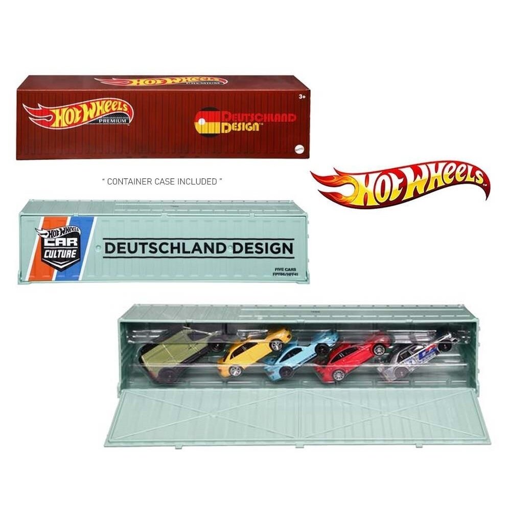 PRE-ORDER Hot Wheels Premium Modeliukai konteineryje Deutschland design case pack-Mercedes C63 Coupe black series,C-Class DTM,Sprinter ,Porsche 911 GT3 RS,Audi S4 Quatro