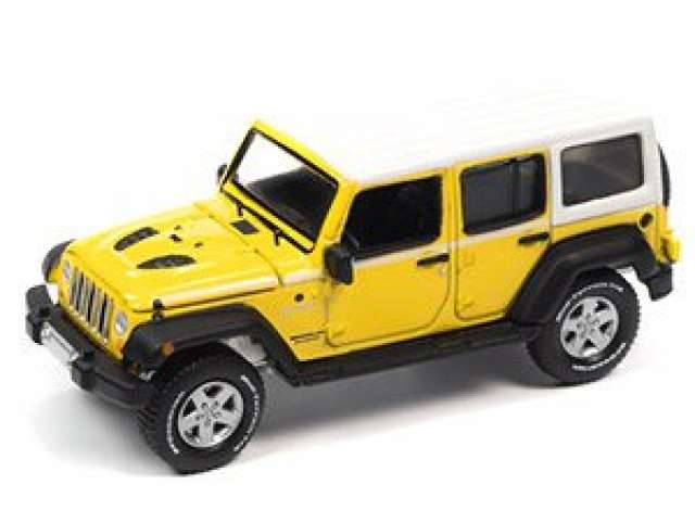 PRE-ORD3R Auto World Modeliukas 2017 Jeep Wrangler Chief Edition, Acid Yellow with White Roof & White Side Stripe