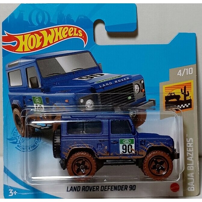 Hot Wheels Mainline Modeliukas Land Rover Defender 90 blue No 90