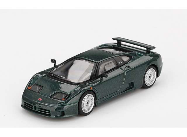 PRE-ORD3R Mini GT Modeliukas 1/64 1995 Bugatti EB110 GT, verde scuro