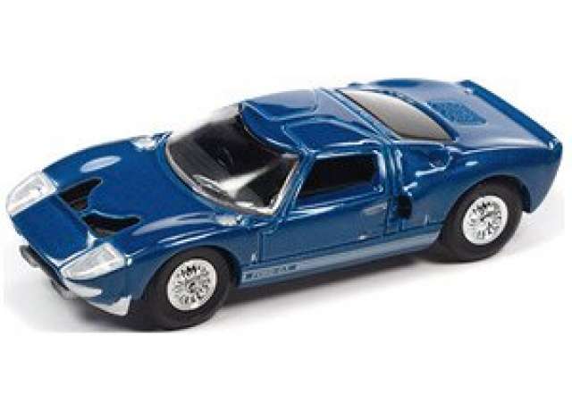 PRE-ORD3R Auto World Modeliukas 1965 Ford GT40 MK1, Blue with White Ford G.T. Rocker Stripe
