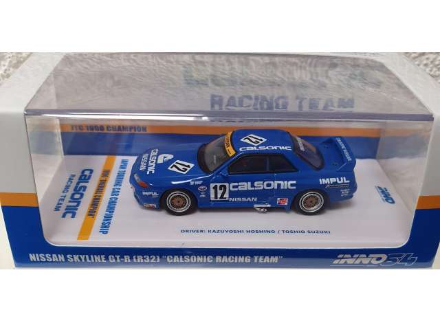 Inno64 Modeliukas 1/64 1990 Nissan Skyline GTR R32 #12 *Calsonic* JTC Overall Champion, blue