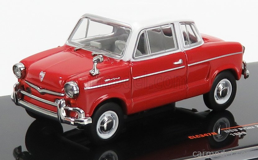 PRE-ORD3R IXO Models Modeliukas 1/43 1959 NSU Prinz 30E, red/white