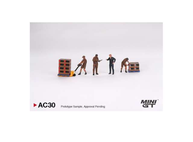 PRE-ORD3R Mini GT Modeliukas 1/64 UPS Europe & Workers figurine set