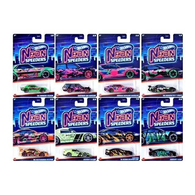 Hot Wheels Modeliukai Neon Speedsters Set B