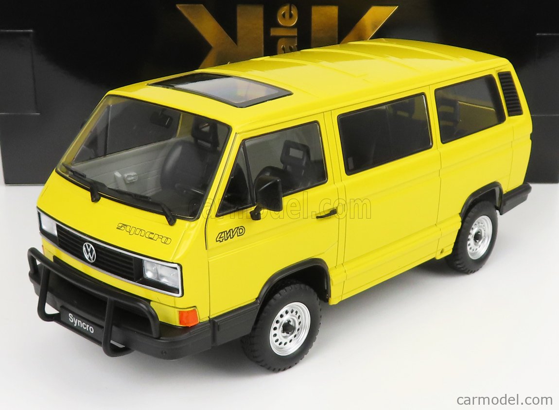 PRE-ORD3R KK Scale Modeliukas 1/18 1987 Volkswagen Bus T3 Syncro, yellow