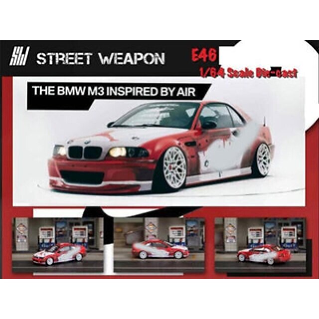 PRE-ORD3R Street Weapon Modeliukas 1/64 BMW E46, white/red
