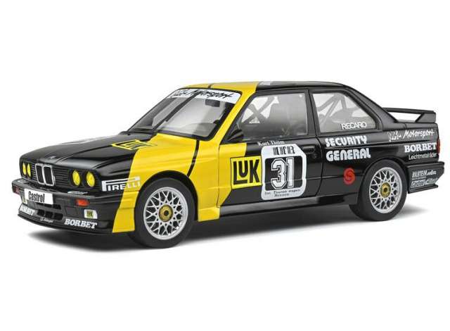 Solido Modeliukas 1/18 1988 BMW M3 E30 DTM #31 K. Thilm, black/yellow