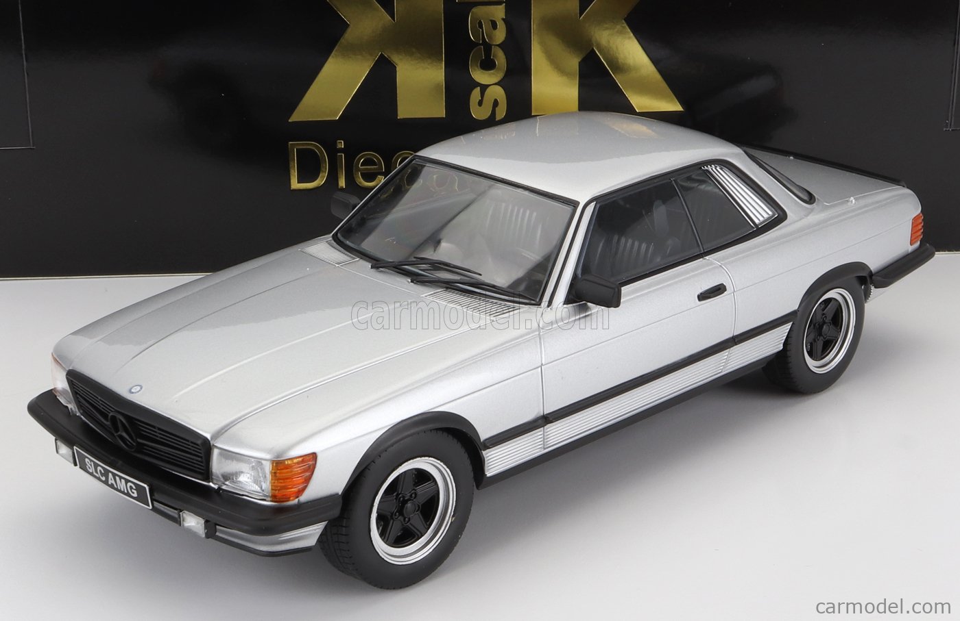KK Scale Modeliukas 1/18 1985 Mercedes Benz 500 SLC 6.0 AMG C107, silver/matt black