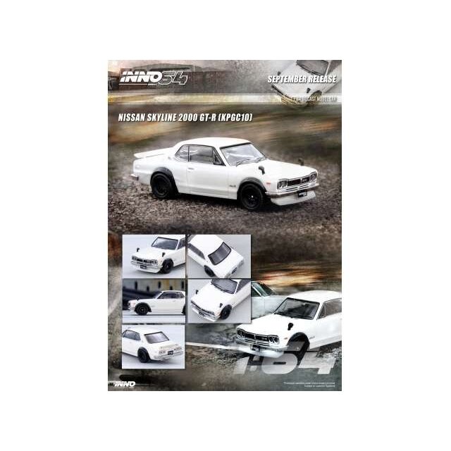 PRE-ORD3R Inno64 Modeliukas Nissan Skyline 2000 GT-R (KPGC10), white