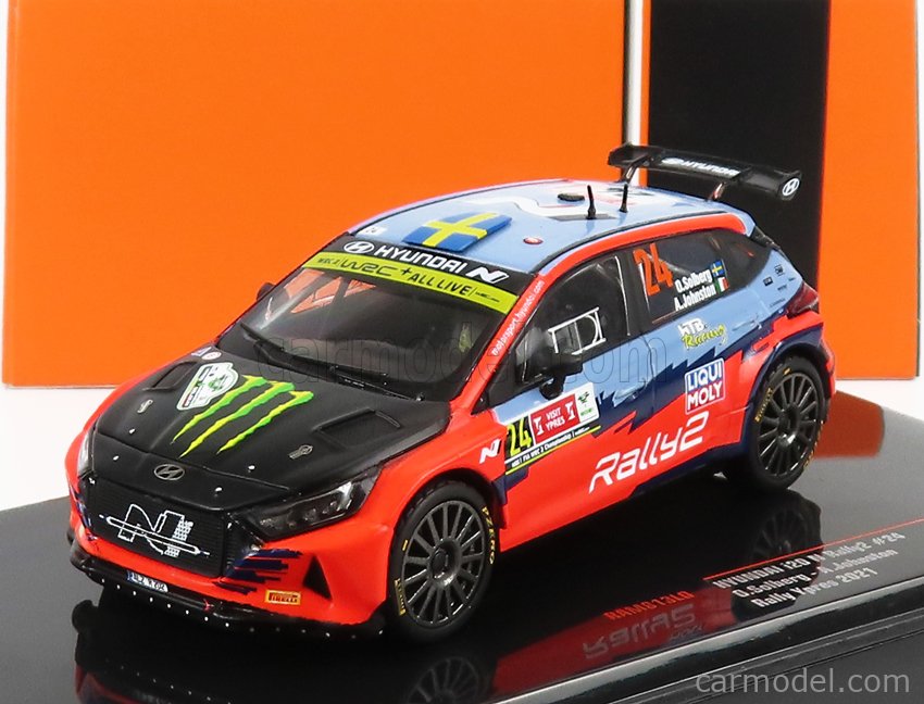 PRE-ORD3R IXO Models Modeliukas 1/43 2021 Hyundai i20 N Rally 2 #24 O. Solberg/A. Johnston Rally WM Rally Y...