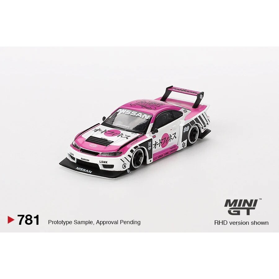 Mini GT Modeliukas 1/64 2023 Nissan Silvia S15 LB-Super Silhouette Auto Finesse Sema, pink/white