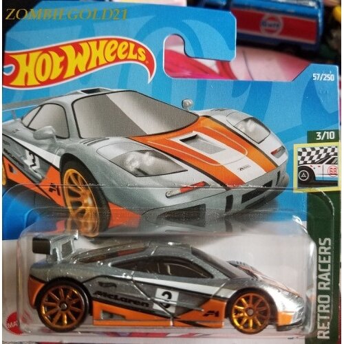 Hot Wheels Mainline Modeliukas McLaren F1 GTR Grey short card (yra Sandėlyje)