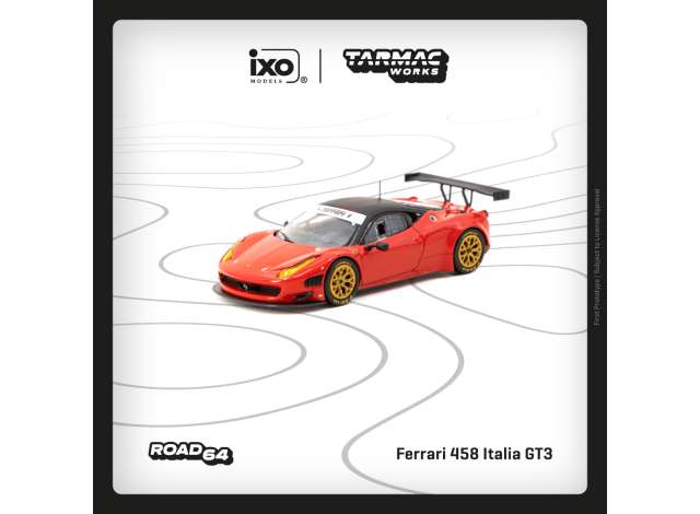 PRE-ORD3R Tarmac Modeliukas 1/64 Ferrari 458 Italia GT3, red