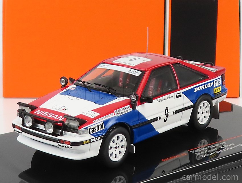 PRE-ORD3R IXO Models Modeliukas 1/43 1987 Nissan 200 SX #9 H. Kirkland/R. Nixon Rally Cote d Ivoire,