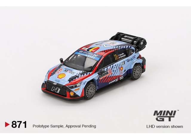 Mini GT Modeliukas 1/64 2024 Hyundai I20 N Rally 1 Hybrid #11 Winner Rally Monta Carlo, blue/red/purple