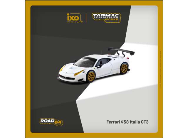 PRE-ORD3R Tarmac Modeliukas 1/64 Ferrari 458 Italia GT3, white