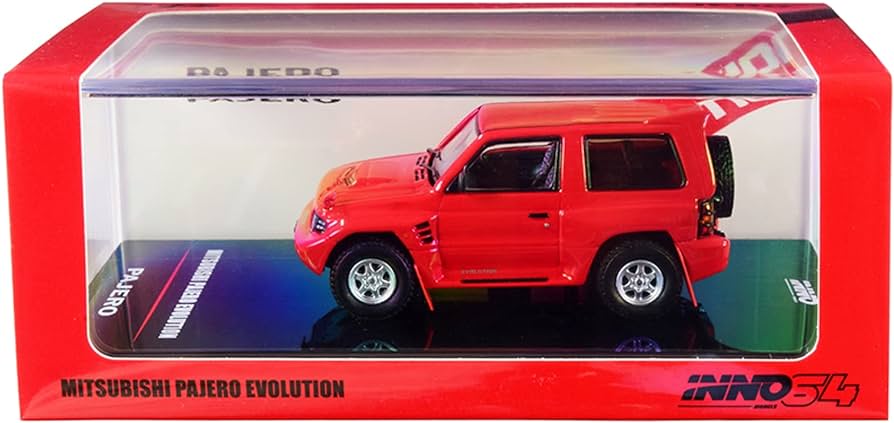 Inno64 Modeliukas Mitsubishi Pajero Evoliuton *With Extra Wheels*, red