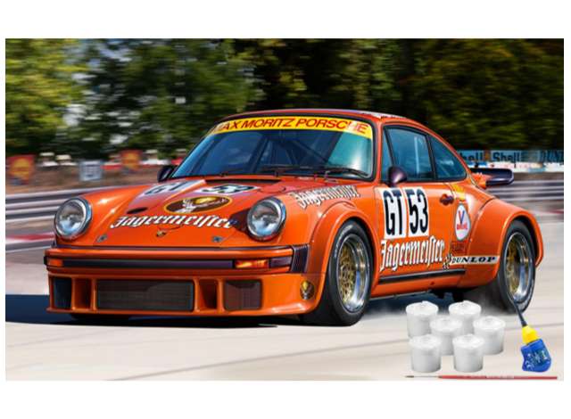 Revell - Germany Surenkamas modeliukas 1/24 Porsche 911 Jägermeister Motor Sport 50th Anniversar , Level 3, plastic modelkit