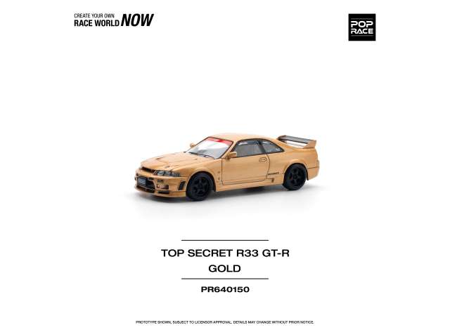 PRE-ORD3R Pop Race Modeliukas 1/64 Top Secret R33 GT-R, gold