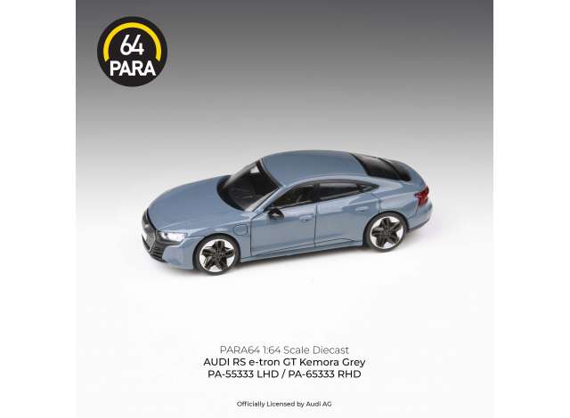 PRE-ORD3R Para64 Modeliukas 1/64 Audi E-Tron GT *Left Hand Drive*, kemora grey (cars in a deluxe Acrylic window box)