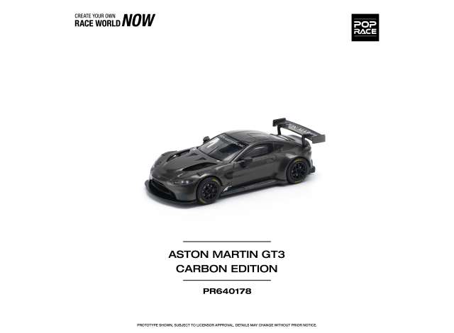 PRE-ORD3R Pop Race Modeliukas 1/64 Aston Martin GT3, carbon edition