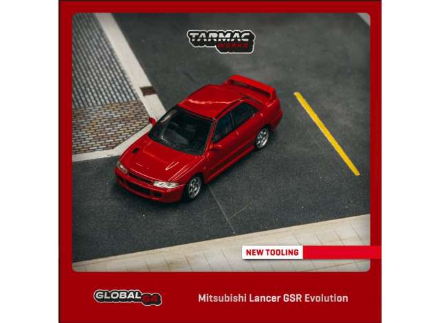 Tarmac Modeliukas 1/64 Mitsubishi Lancer GSR Evolution, red