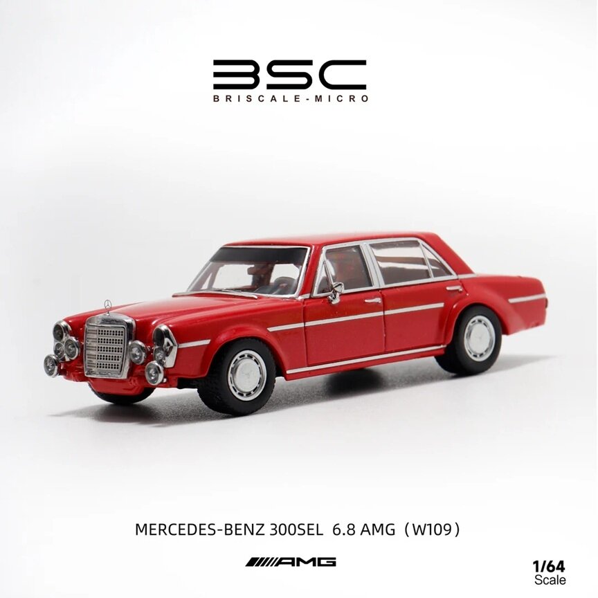 PRE-ORD3R Street Weapon Modeliukas 1/64 BSC Mercedes Benz 300SEL, red