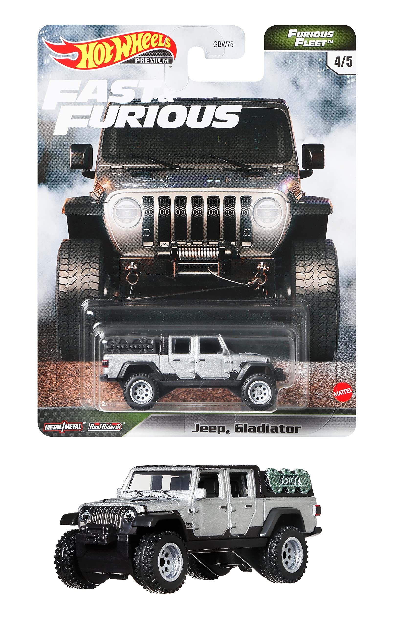 Hot Wheels Premium Modeliukas F&F Jeep Gladiator, grey 4/5 (yra sandėlyje)