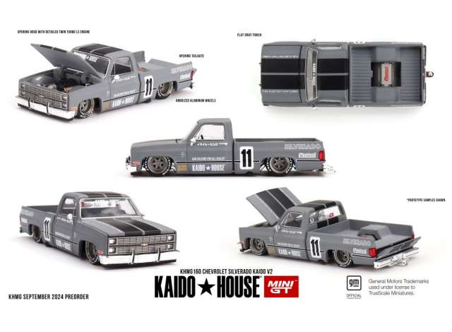 Mini GT Modeliukas 1/64 1980 Chevrolet Silverado Kaido V2, grey