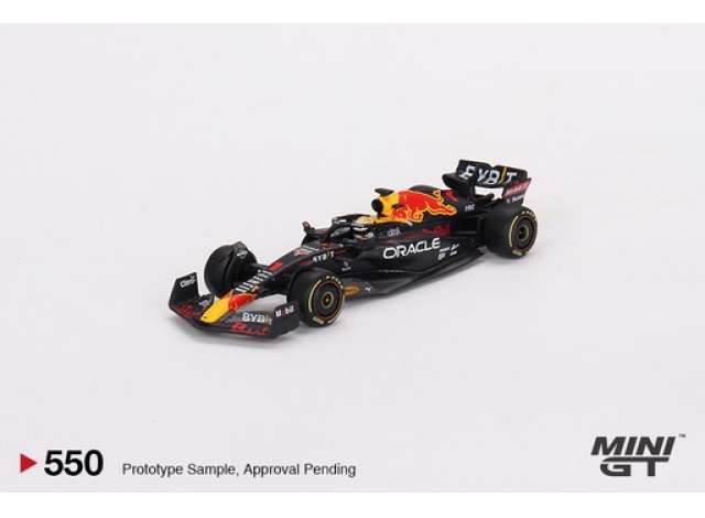 IŠPAKUOTAS Mini GT Modeliukas 2022 Oracle Red Bull Racing RB18 #1 Max Verstappen 3rd Place Monaco Grand Prix, blue/yellow/red (yra Sandėlyje)