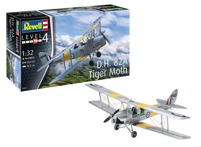 Revell - Germany Surenkamas modeliukas D.H. 82A Tiger Moth, Level 4 plastic modelkit