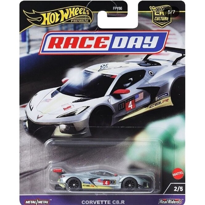 Hot Wheels Premium Race Day Car Culture Modeliukas Corvette C8 R (yra Sandėlyje)